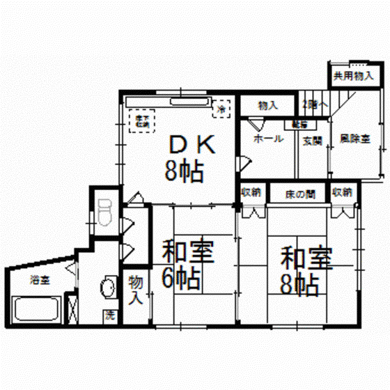 前田アパート(2DK/1階)の間取り写真