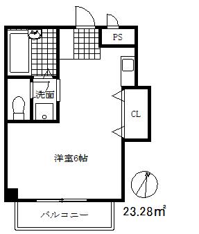 アクシス北青木(ワンルーム/2階)の間取り写真