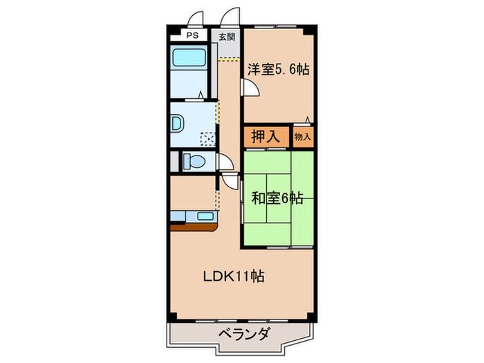 フォレスト武庫之荘II(2LDK/3階)の間取り写真
