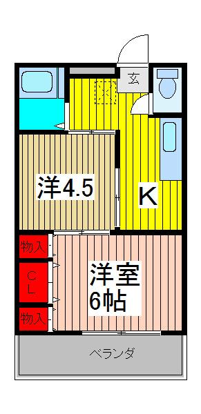 村田ハイツ(2K/3階)の間取り写真