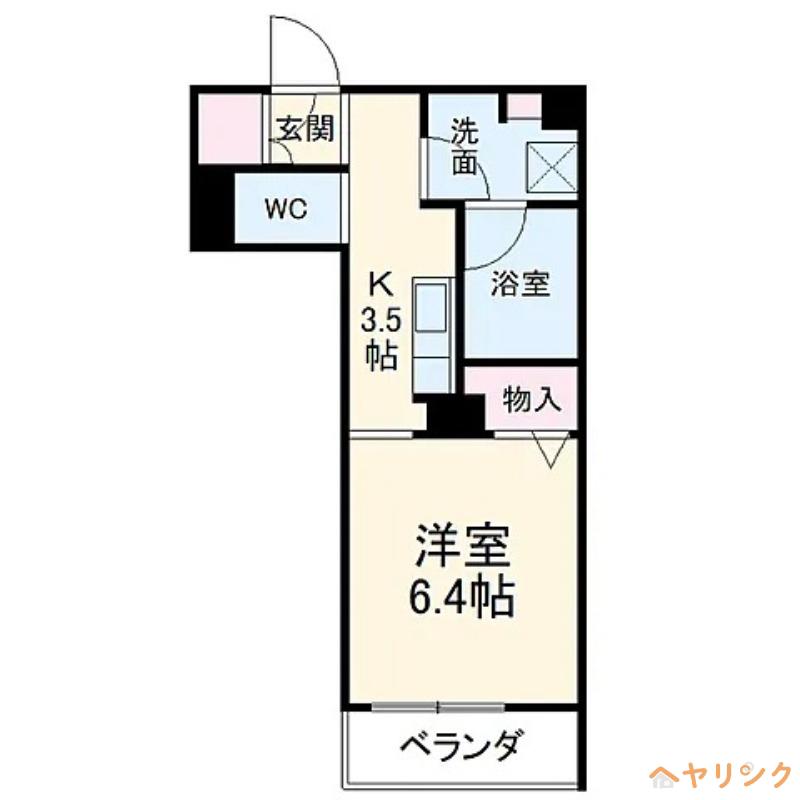 キャッスルピース城西(1K/2階)の間取り写真