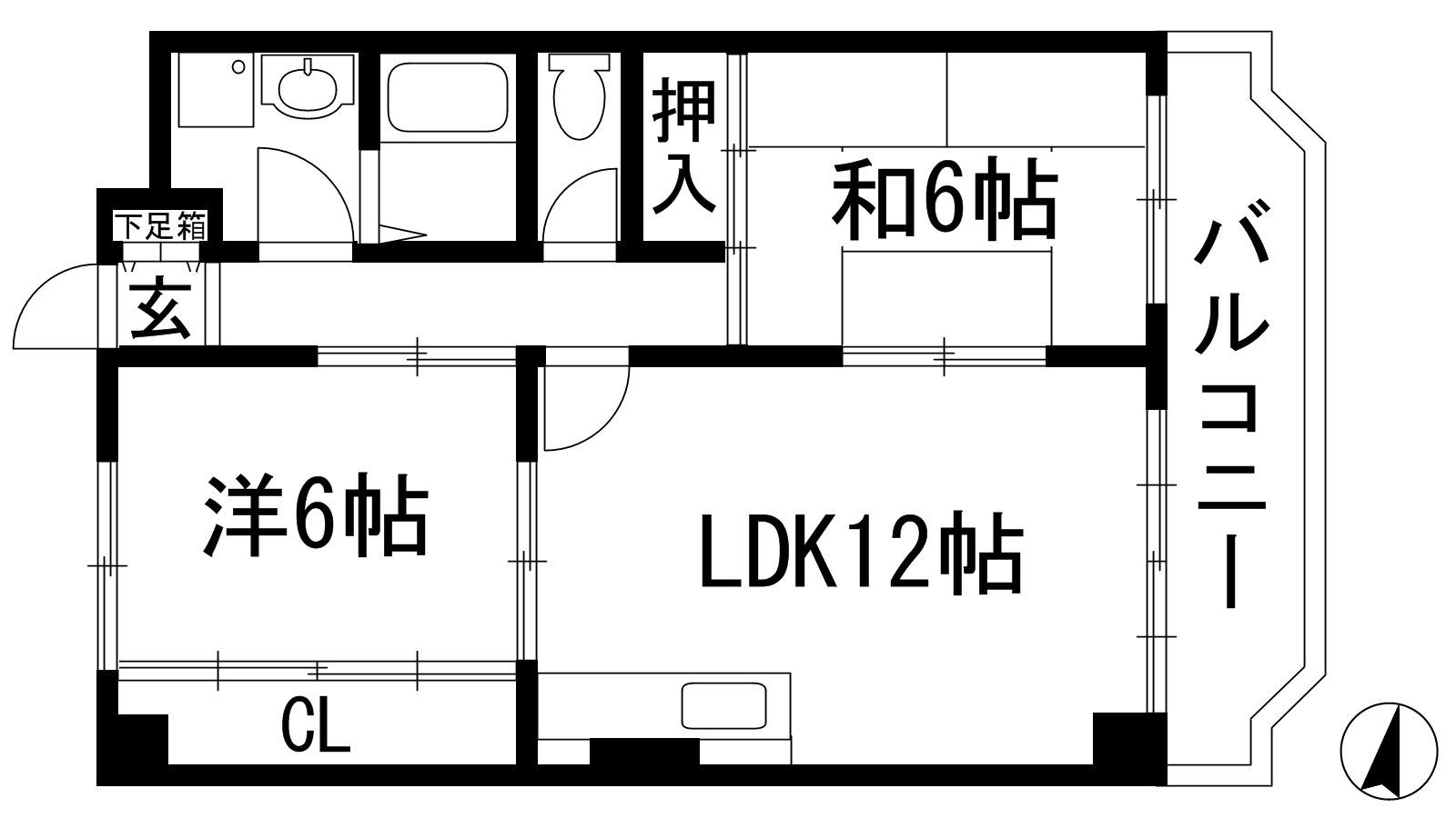 ローズハイツ(2LDK/2階)の間取り写真