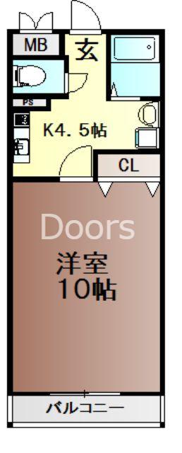 グランツ・M(1K/4階)の間取り写真