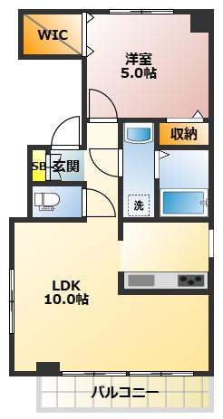 安藤ハイツIII(1LDK/3階)の間取り写真