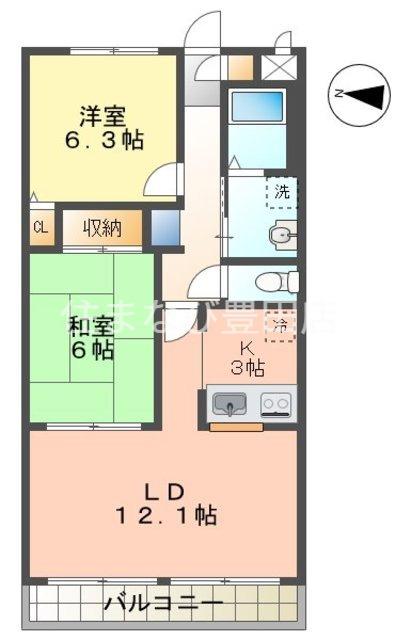 CASABASSO(2LDK/1階)の間取り写真