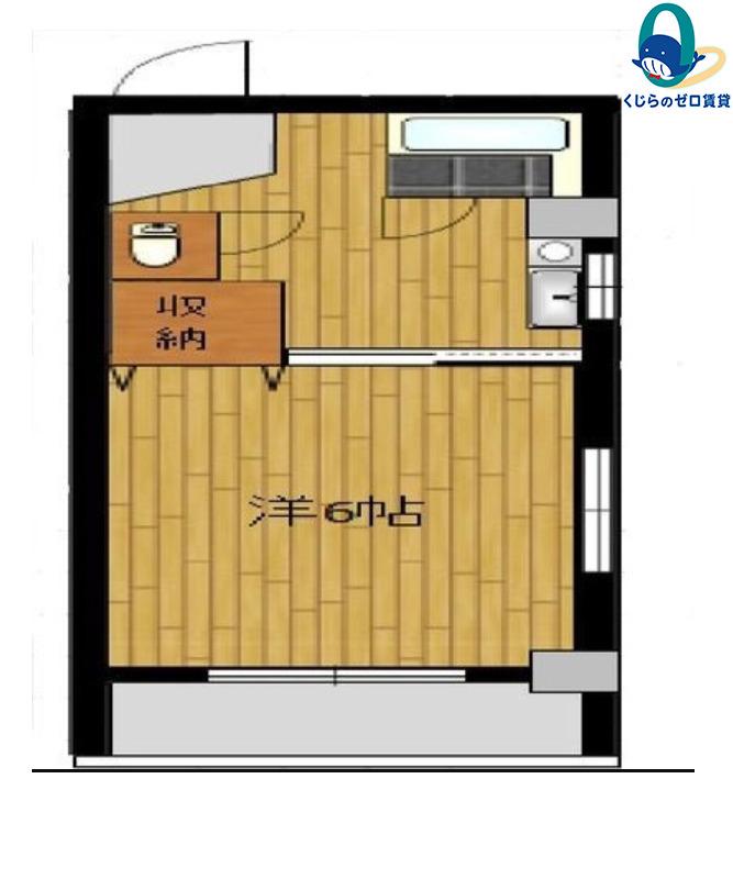 宮地ビル(1K/1階)の間取り写真