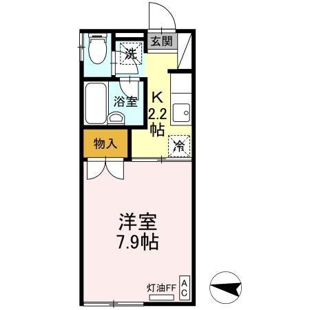 コーポリアライズ(1K/1階)の間取り写真