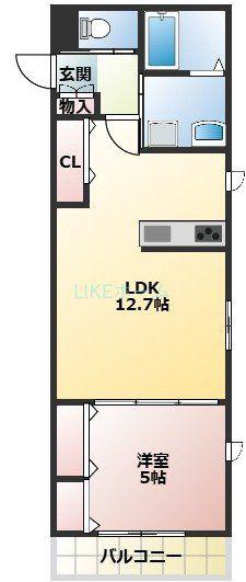 ノーマジーン(1LDK/2階)の間取り写真