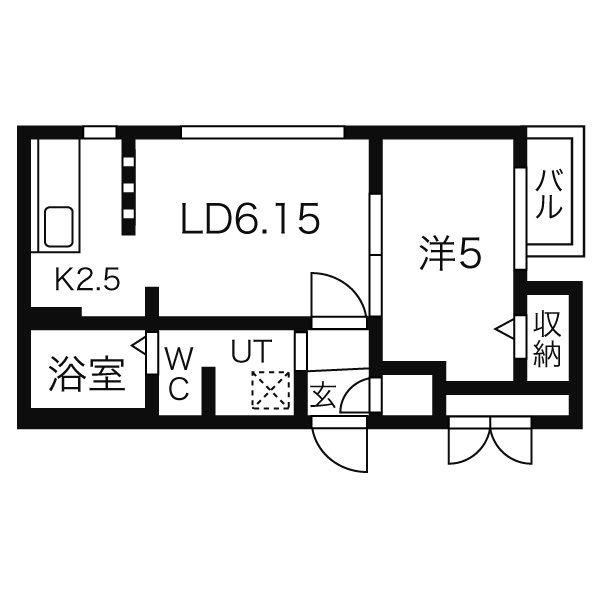ブランノワールW18.EXE(1LDK/4階)の間取り写真