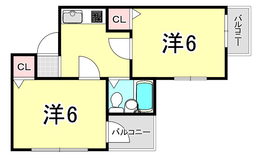 パラツオ姫島(2K/3階)の間取り写真