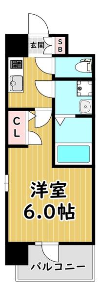 エスリードレジデンス大阪ウエスト(1K/3階)の間取り写真