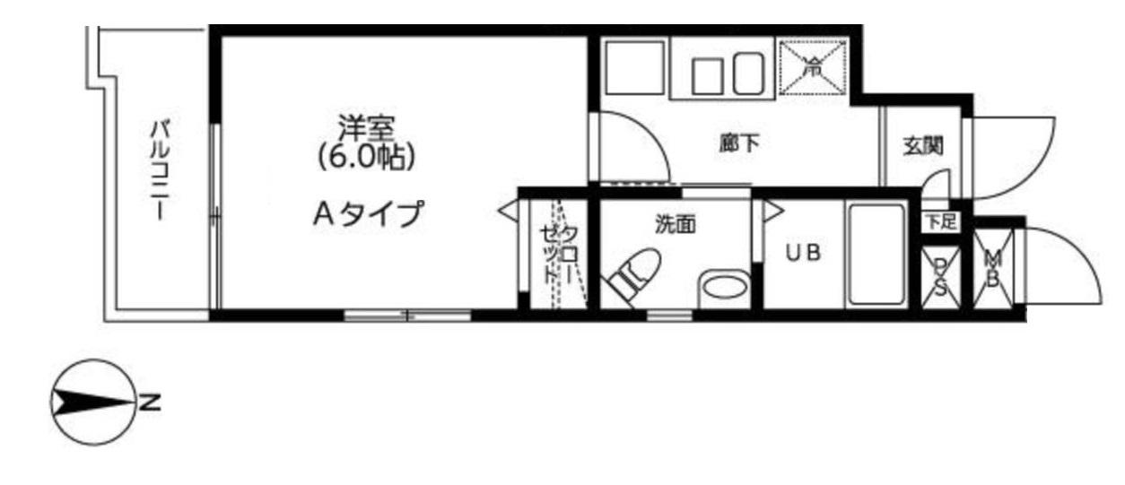井門コーポ品川御殿山(1K/3階)の間取り写真