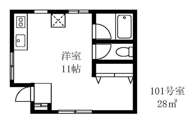 ウェル田園調布(1DK/1階)の間取り写真