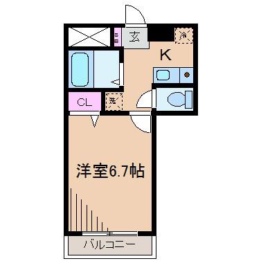K.I.MOTOSUMIII(1K/2階)の間取り写真