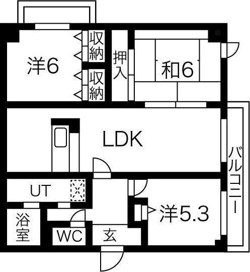 トレビバース上山手公園II(3LDK/2階)の間取り写真