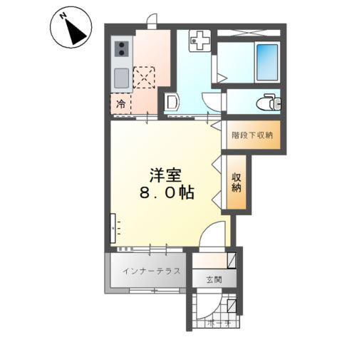 プログレス3番館(1K/1階)の間取り写真