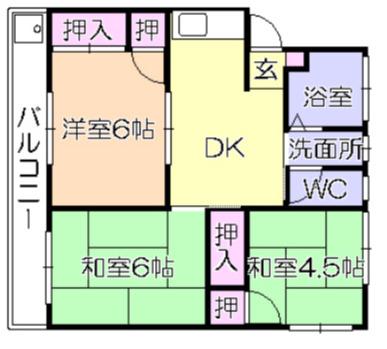 グリーンハイツ(3DK/2階)の間取り写真