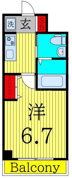 クラリス舞浜(1K/4階)の間取り写真