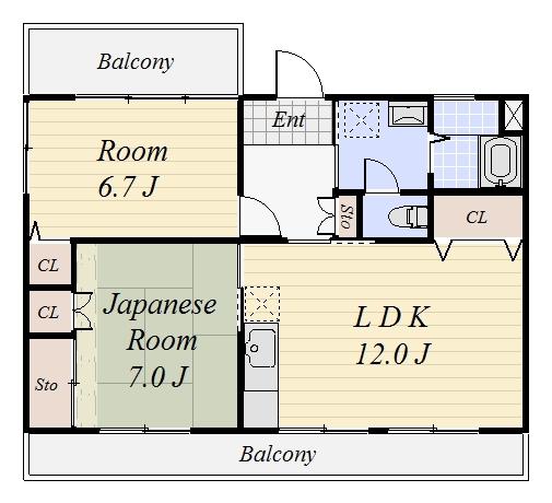 ピア烏山(2LDK/3階)の間取り写真
