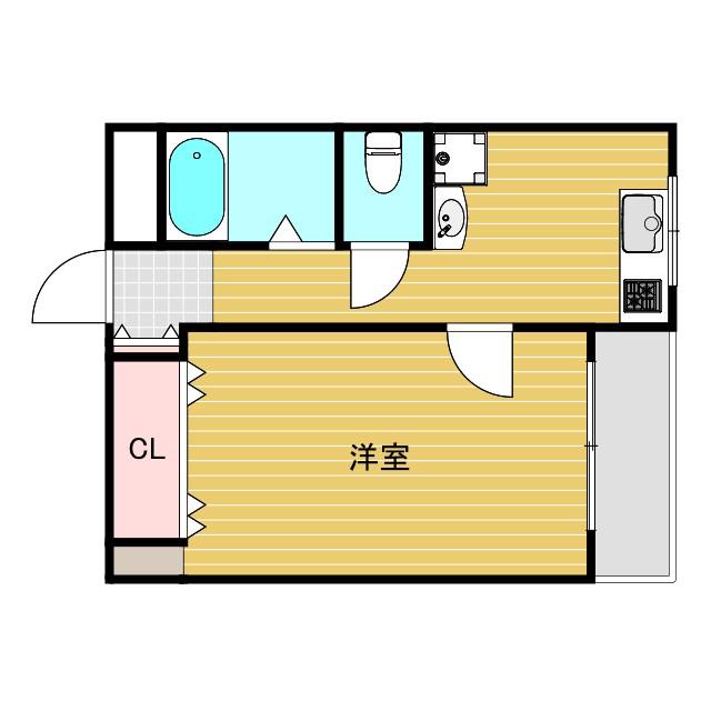 サンメゾンVI(1K/3階)の間取り写真