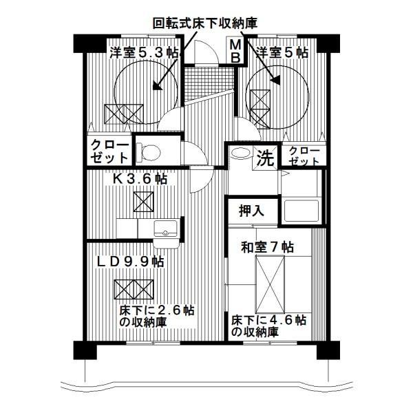 セラ・クレール(3LDK/5階)の間取り写真
