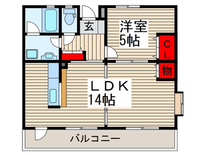 須賀第6ハイツ(1LDK/1階)の間取り写真