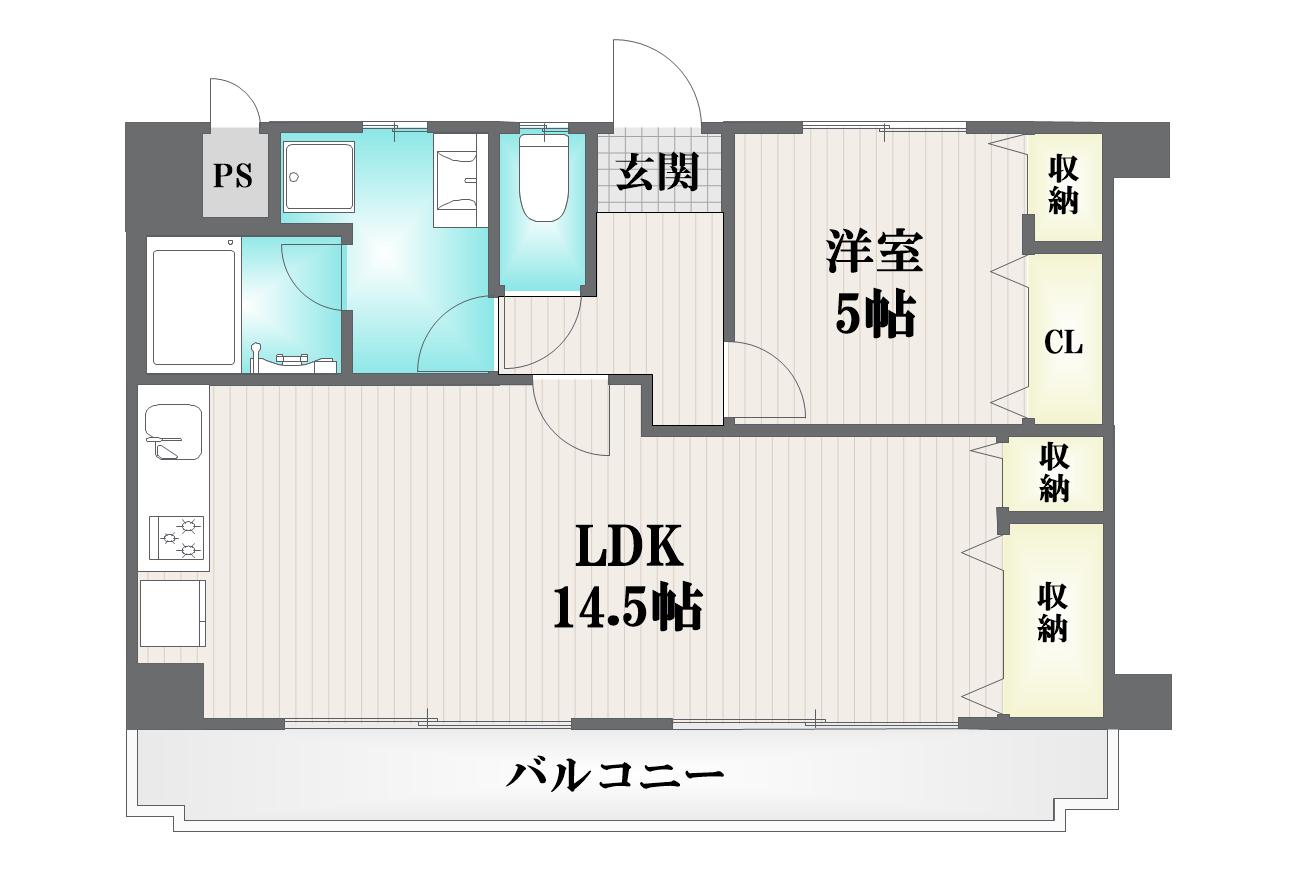 京橋アドバンス21(1LDK/10階)の間取り写真