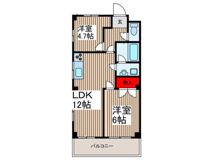 ブランメゾン美松(2LDK/2階)の間取り写真