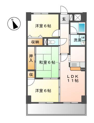 エトワール千代田(3LDK/10階)の間取り写真