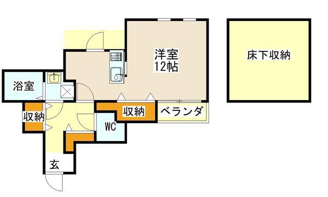 LIMONE COLLINA(ワンルーム/1階)の間取り写真