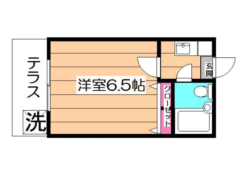 フラット新井薬師(1K/1階)の間取り写真