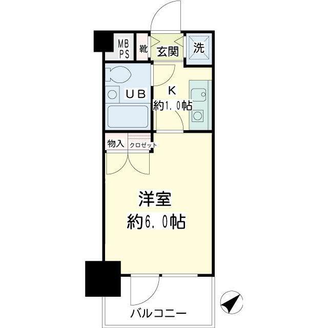 NICアーバンスピリッツ鶴見1(1K/8階)の間取り写真
