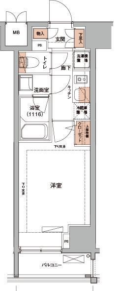 ハーモニーレジデンス錦糸町001(1K/5階)の間取り写真