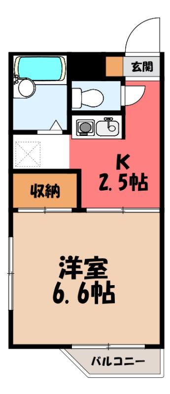 日成マンション(1K/2階)の間取り写真