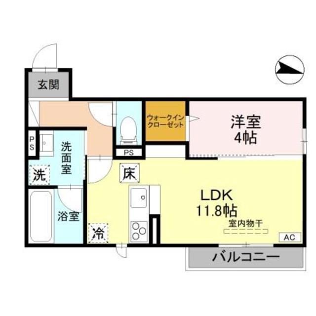 セレニテ(1LDK/1階)の間取り写真