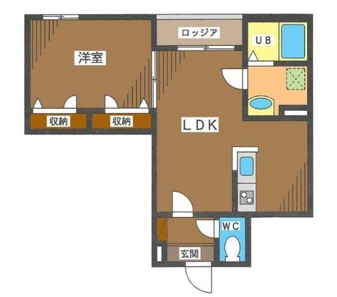 COURAGE(1LDK/2階)の間取り写真