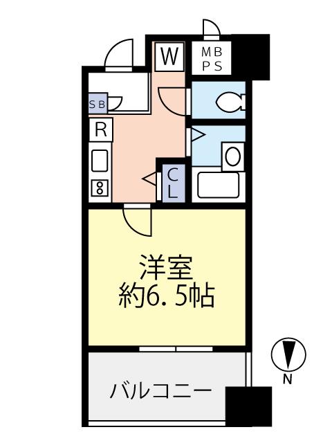 グランヴァン東品川(1K/2階)の間取り写真