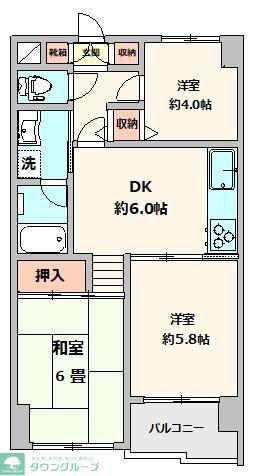 キャニオンコープ石神井公園(3DK/2階)の間取り写真