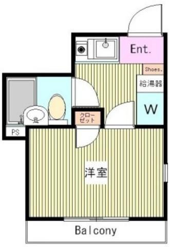 カテリーナ経堂(1K/2階)の間取り写真