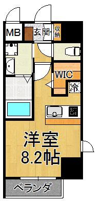 ONLYONE川西中央2(ワンルーム/8階)の間取り写真