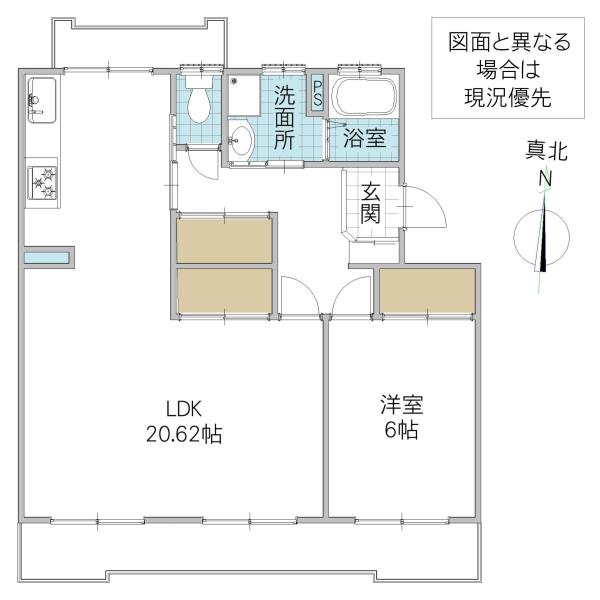 パークテラス長堀 3号館(1LDK/4階)の間取り写真