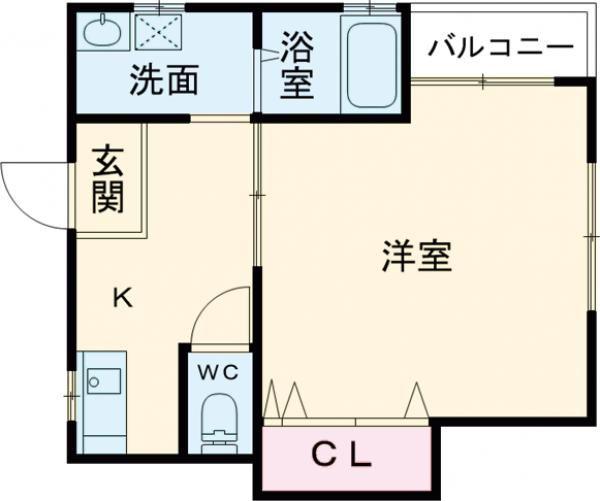 レイバックプレイス(1K/1階)の間取り写真