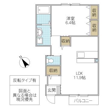 アヴァンセ(1LDK/1階)の間取り写真