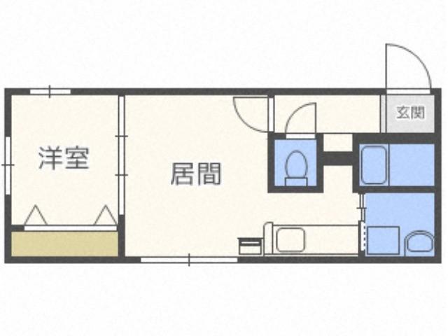 セカンドアベニューA(1DK/3階)の間取り写真