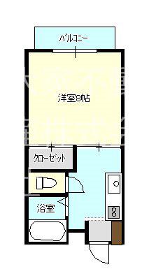 クローバーハウスI(1K/2階)の間取り写真