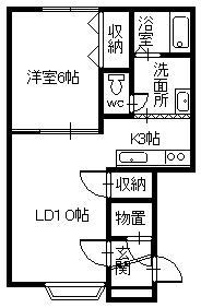ライフステージホープV・VI(1LDK/2階)の間取り写真