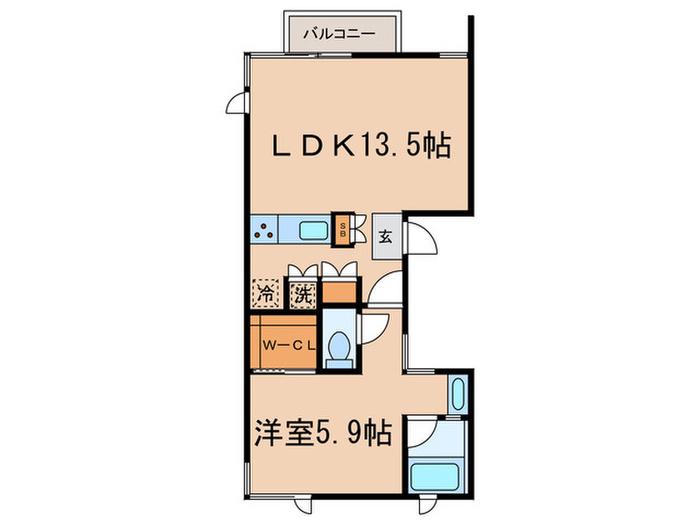 ステラ八雲(1LDK/1階)の間取り写真