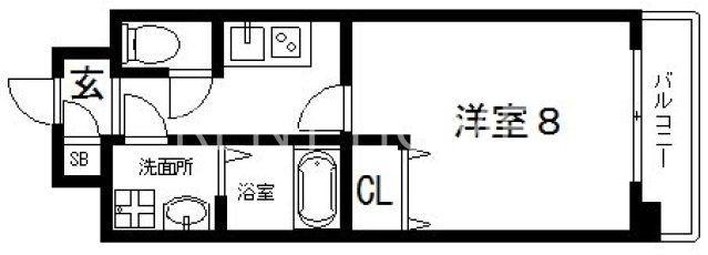 グランシス高井田(1K/6階)の間取り写真