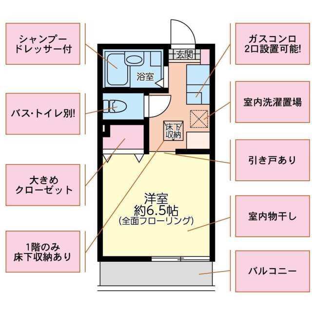 ガレリア東門前(1K/3階)の間取り写真