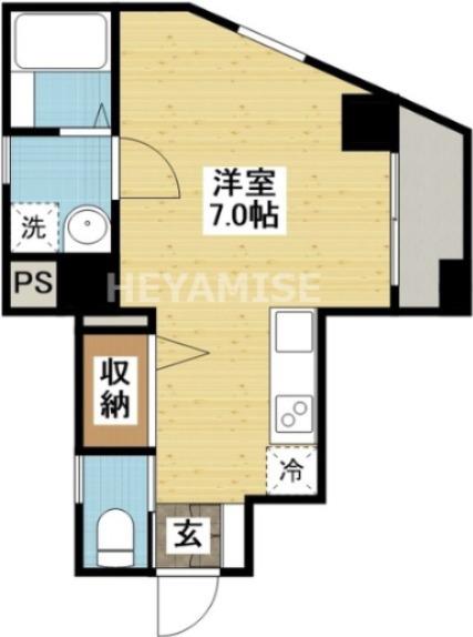 フォレスト大黒(ワンルーム/6階)の間取り写真